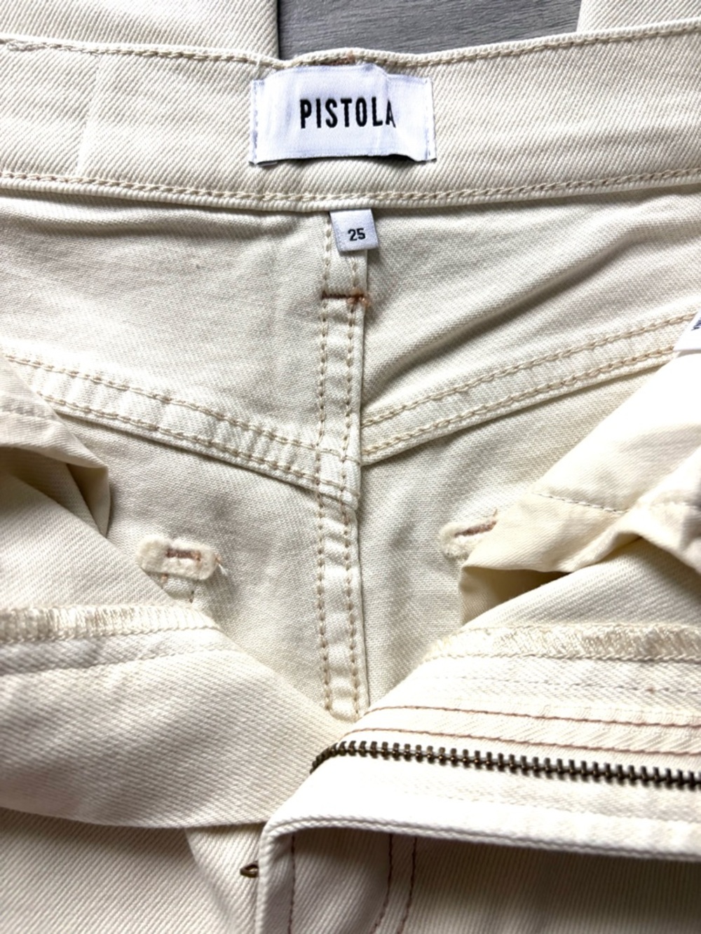 NWT Pistola  Cream Wide-Leg High-Rise Jeans - Picture 5 of 6